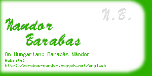 nandor barabas business card