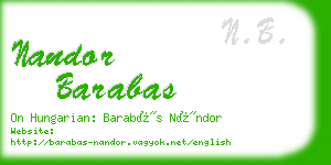 nandor barabas business card